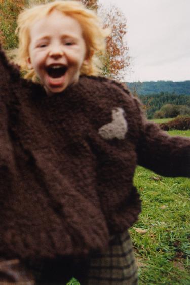 ZARA TIMELESS - EMBROIDERED WOOL KNIT JUMPER - Chocolate by Zara