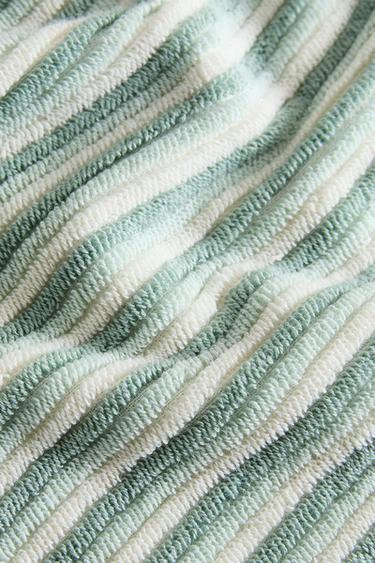 TEXTURED BATH TOWEL WITH COLOURED STRIPES - Ecru / Green by Zara