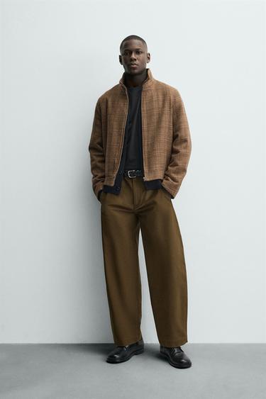 CHECK WOOL BLEND OVERSHIRT - Brown by Zara - Image 0