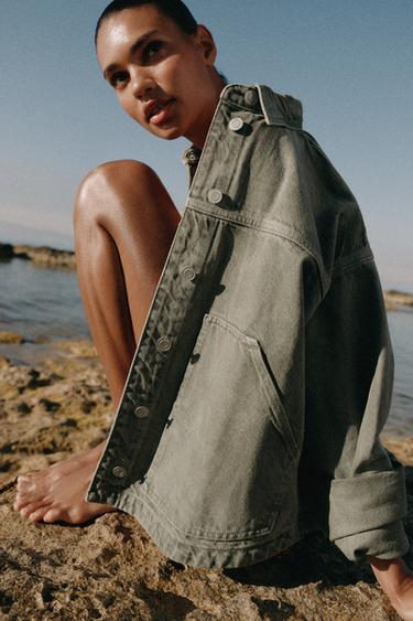 Z1975 DENIM JACKET - Khaki by Zara