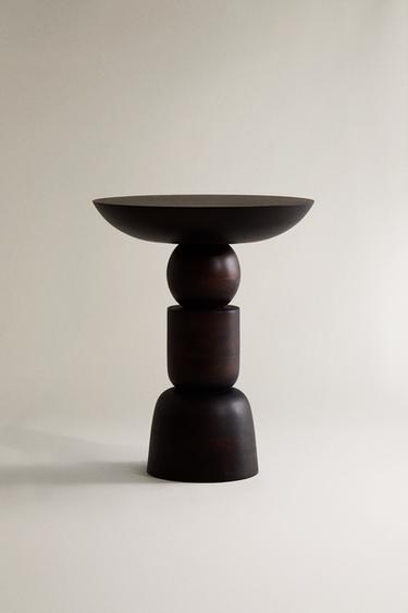 WOODEN SIDE TABLE - Black by Zara