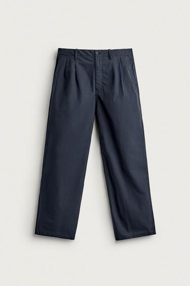 COMFORT REGULAR FIT CHINO TROUSERS - Navy blue by Zara