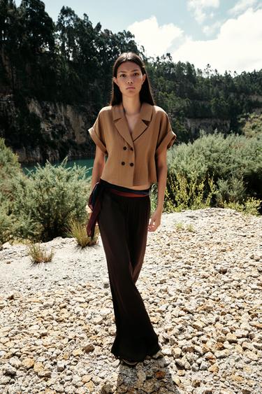 WIDE FLOWING TROUSERS - Brown by Zara