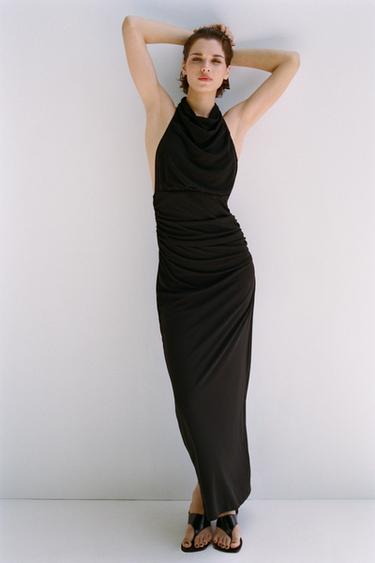 LONG HALTER DRESS WITH OPEN BACK - Black by Zara