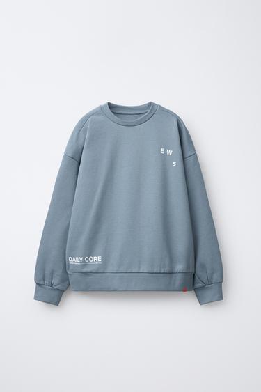 SPORTY SLOGAN SWEATSHIRT - Light blue by Zara