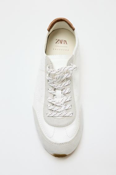 DERBY TRAINERS WITH HEEL DETAIL - White by Zara