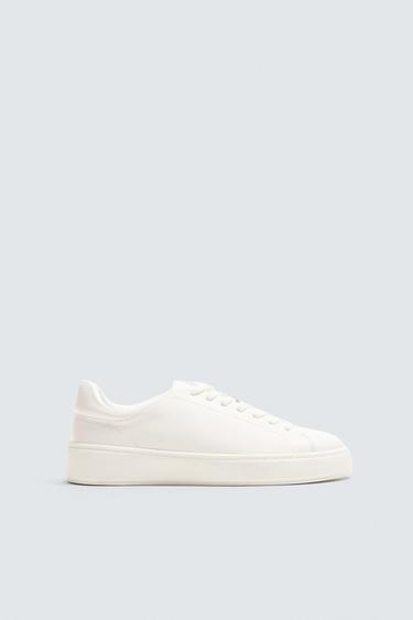 CHUNKY LEATHER TRAINERS - White by Zara