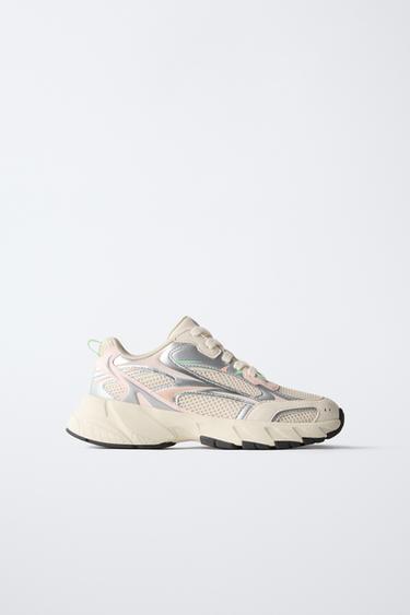 MESH TRAINERS - Ecru White by Zara