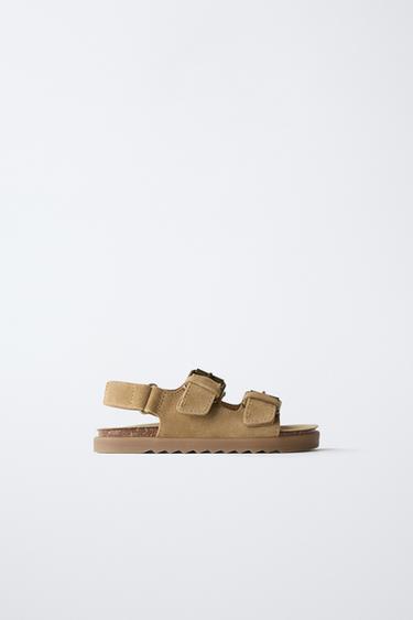 LEATHER SANDALS - Camel Brown by Zara