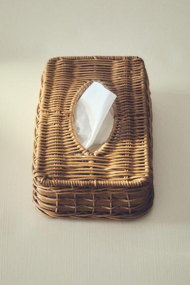 CHILDREN’S RATTAN WIPE HOLDER BASKET - Light beige by Zara