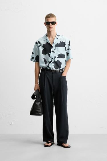 FLORAL PRINT SHIRT - Sky blue by Zara - Image 0