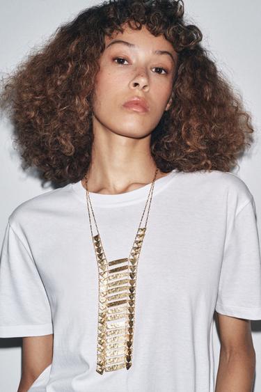 METAL PLATE NECKLACE - Golden by Zara - Image 0
