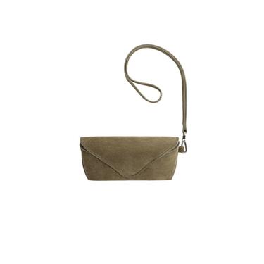 LEATHER GLASSES CASE - Khaki Green by Zara