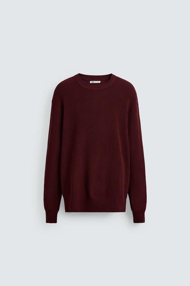 PURL KNIT SWEATER - Burgundy by Zara