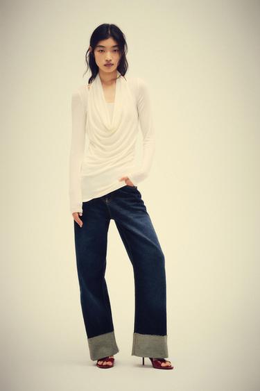 DOUBLE LONG SLEEVE T-SHIRT - Oyster-white by Zara