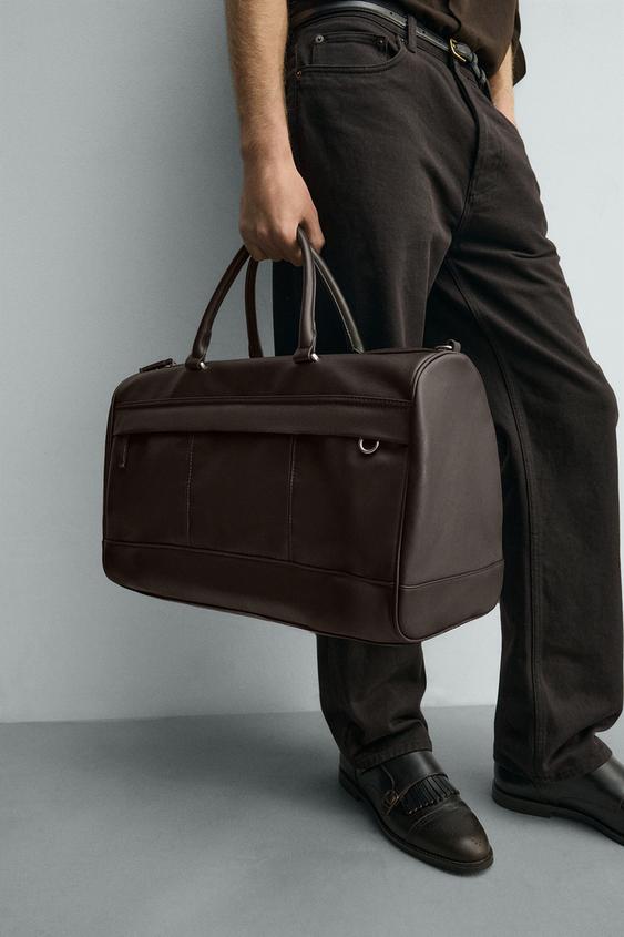 TEXTURED TRAVEL BAG - Brown by Zara - Image 0