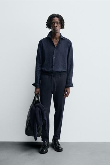 EASY CARE JOGGER WAIST TROUSERS - Blue by Zara - Image 0