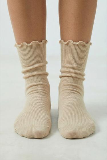 3-PACK OF TERRY MID-CALF SOCKS - Light beige by Zara