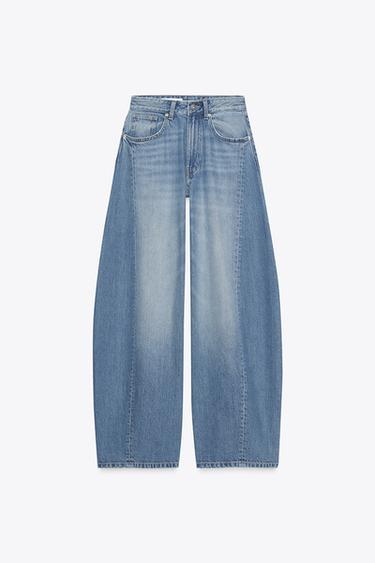 TRF OVERSIZED BALLOON HIGH-WAIST JEANS - Blue by Zara