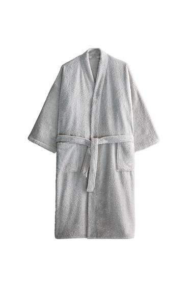 HIGH QUALITY COTTON BATHROBE (420 GXM²) - Light grey by Zara