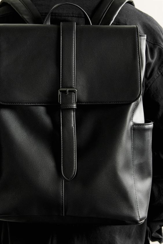 BACKPACK WITH BELT DETAIL - Black by Zara - Image 0