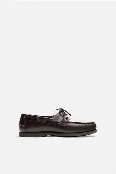 LEATHER DECK SHOES - Multicoloured by Zara