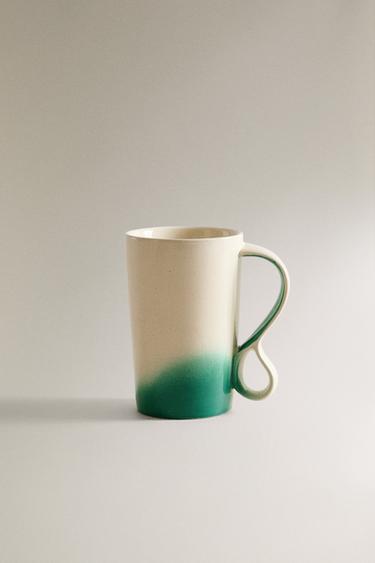 OMBRÉ STONEWARE MUG X COLLAGERIE - Green / Ecru by Zara