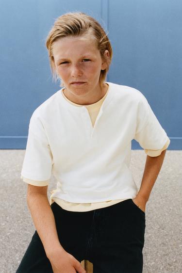 HENLEY COLLAR POLO SHIRT - Ecru by Zara