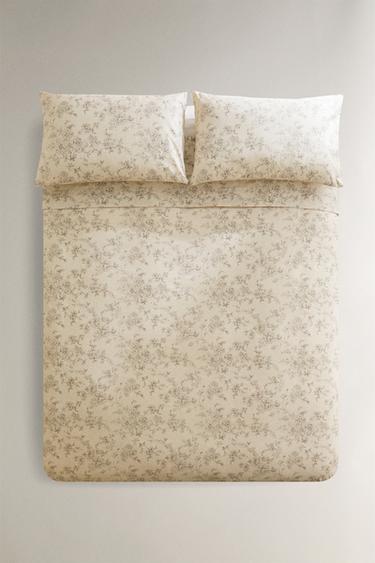FLORAL PRINT DUVET COVER - Beige by Zara