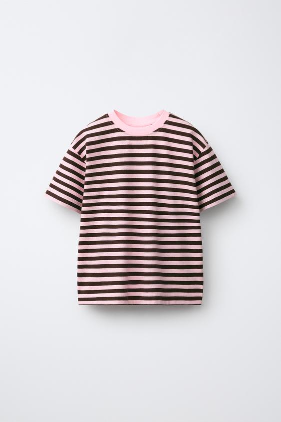 STRIPED PRINT T-SHIRT - Pink by Zara - Image 0