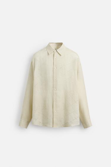 LIMITED EDITION 100% LINEN ABSTRACT PRINT SHIRT - Printed by Zara
