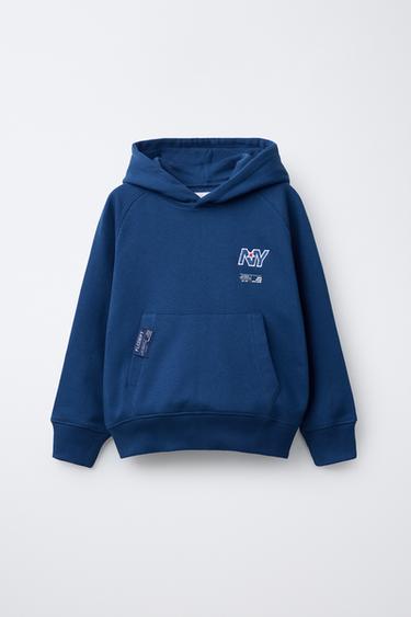 EMBROIDERED POCKET HOODIE - Bluish by Zara