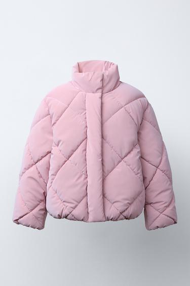 RUBBERISED PUFFER JACKET - Chalk pink by Zara
