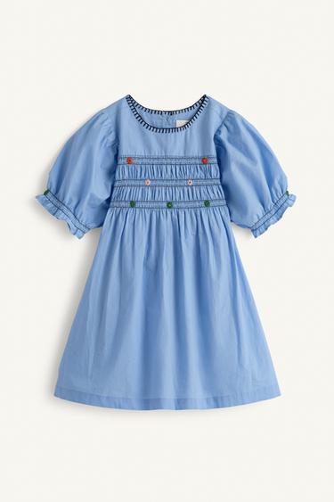LIMITED EDITION EMBROIDERED FLORAL DRESS - Bluish by Zara