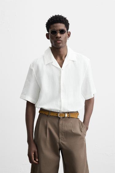 RELAXED FIT LINEN SHIRT - White by Zara
