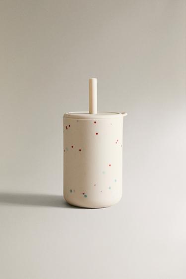 CHILDREN'S POLKA DOT TUMBLER WITH A STRAW - Multicoloured by Zara - Image 0