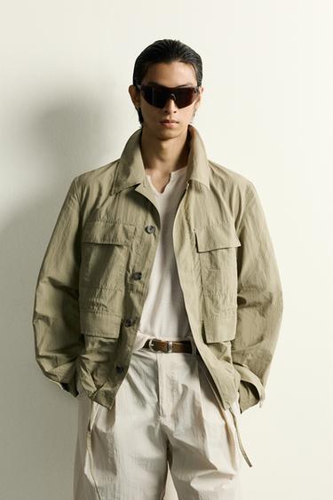 RELAXED FIT POCKET PARKA - Pistachio by Zara