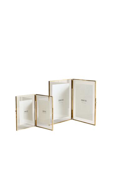DOUBLE GOLDEN PHOTO FRAME - Transparent by Zara