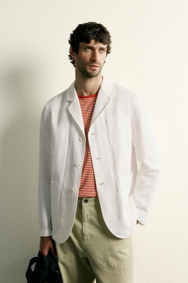 REGULAR FIT POCKET OVERSHIRT - White by Zara