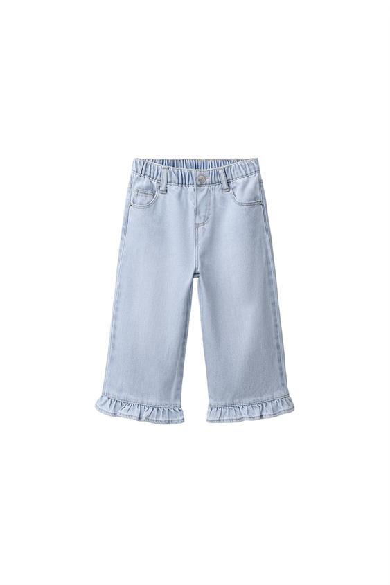 CULOTTE JEANS WITH RUFFLES - Light blue by Zara - Image 0