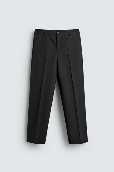 LIMITED EDITION 100% WOOL SUIT TROUSERS - Black by Zara