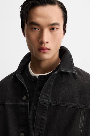 BASIC DENIM JACKET - Black by Zara