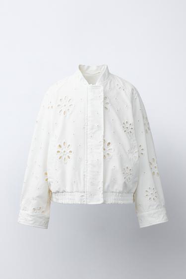 SWISS EMBROIDERED JACKET - White by Zara