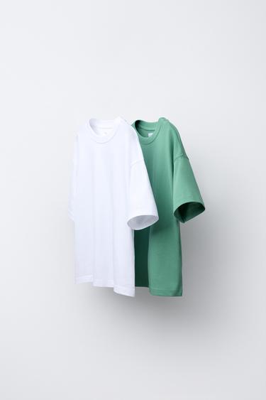 2-PACK OF PLAIN T-SHIRTS - Green by Zara