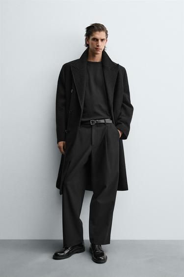 WOOL COAT BOUCLÉ TEXTURE - Black by Zara