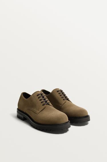 LEATHER SHOES - Beige by Zara
