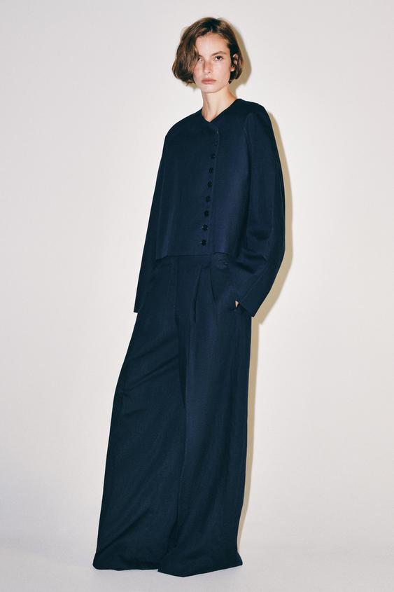 ZW COLLECTION SHORT BLAZER - Navy blue by Zara - Image 0