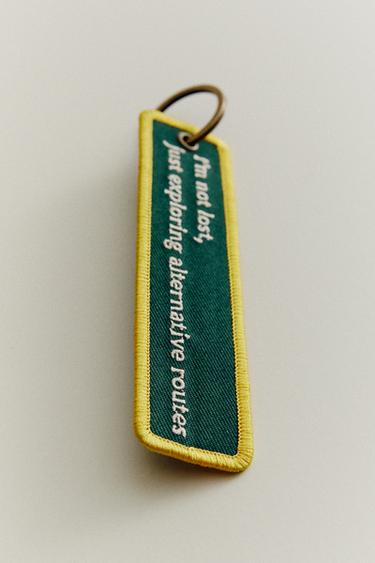 CANVAS TRAVEL KEY RING - Green by Zara