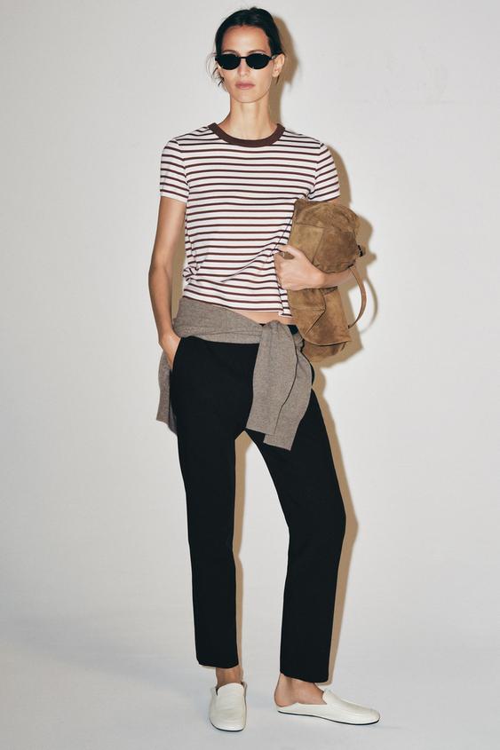 SHORT SLEEVE STRIPED INTERLOCK T-SHIRT - 118 by Zara - Image 0