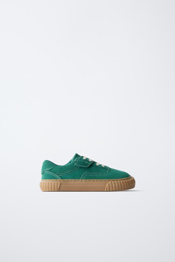 LEATHER BAREFOOT TRAINERS - Green by Zara - Image 0